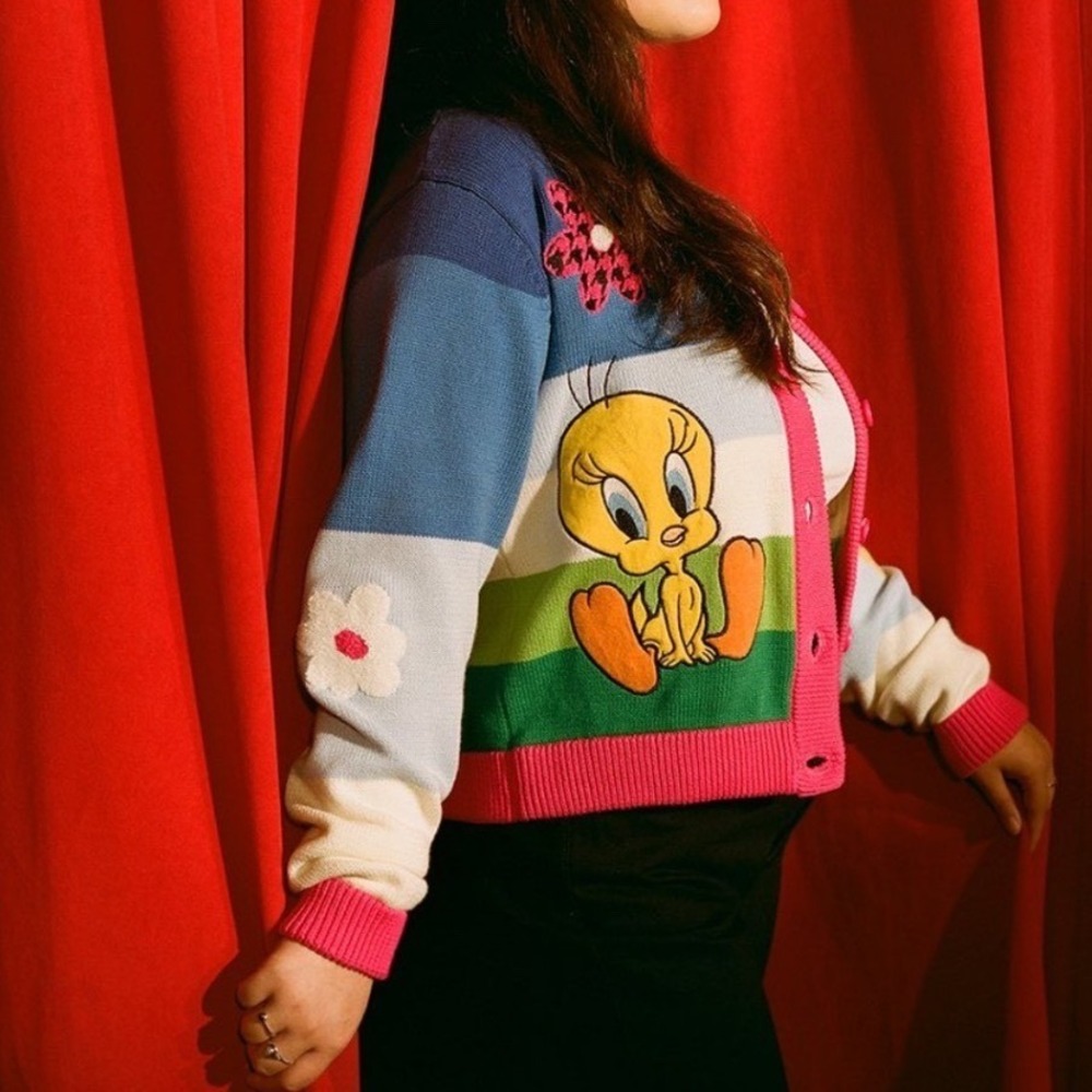 Looney Tunes x Teddy Fresh Tweety Bird Cardigan Sweater Large - Picture 4 of 12